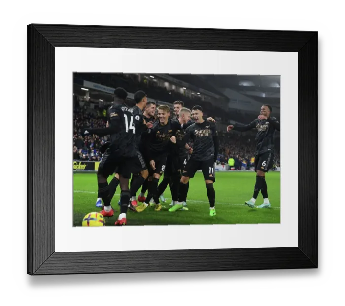 Framed Print : Nketiah Hat-Trick: Arsenal Tops Brighton in Premier League 2022-23
