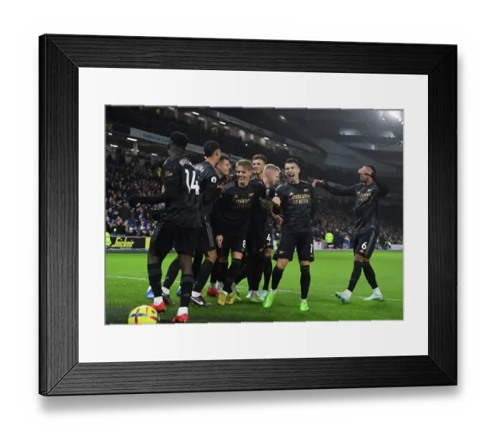 Framed Print : Arsenal's Eddie Nketiah Scores Third Goal in Brighton Victory, Premier League 2022-23