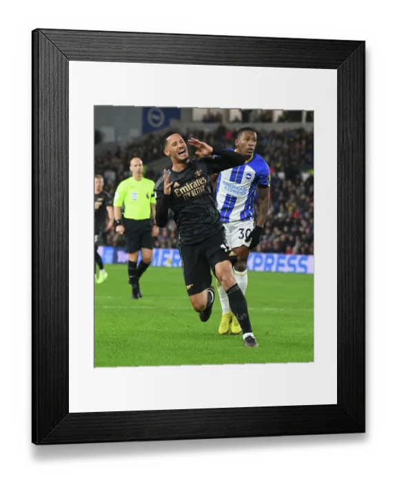 Framed Print : Saliba's Wide Shot: Brighton vs. Arsenal, Premier League 2022-23