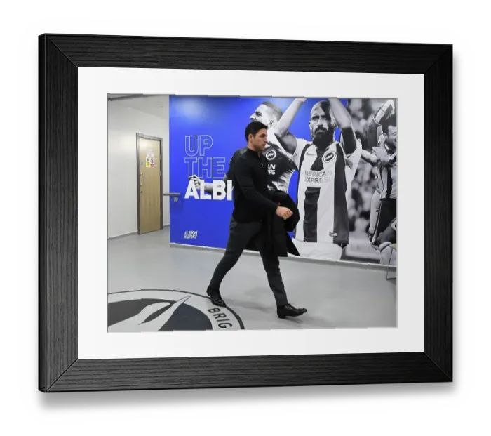 Framed Print : Mikel Arteta Before Arsenal's Clash Against Brighton & Hove Albion in Premier League 2022-23