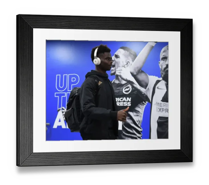 Framed Print : Bukayo Saka Gears Up: Arsenal vs. Brighton & Hove Albion, Premier League 2022-23 Framed Print : Bukayo Saka Gears Up: Arsenal vs. Brighton & Hove Albion, Premier League 2022-23