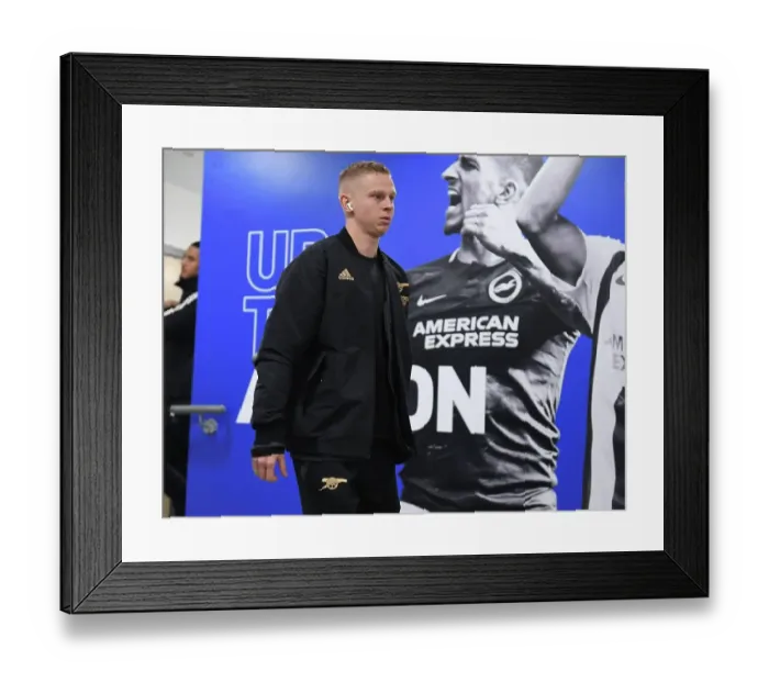 Framed Print : Arsenal's Zinchenko Gears Up for Brighton Clash in Premier League 2022-23