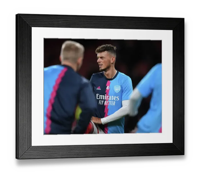 Framed Print : Arsenal's Ben White Gears Up: Arsenal FC vs Newcastle United, Premier League 2022-23