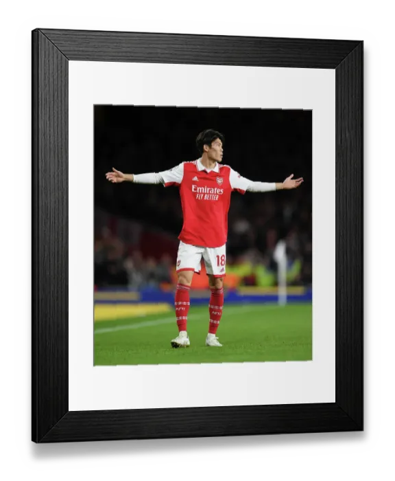 Framed Print : Tomiyasu's Standout Display: Arsenal's Premier League Victory over Newcastle United (January 2023)