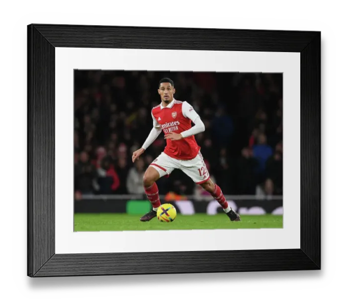 Framed Print : Arsenal's William Saliba Faces Off Against Newcastle United in Premier League Clash (January 2023) Framed Print : Arsenal's William Saliba Faces Off Against Newcastle United in Premier League Clash (January 2023)