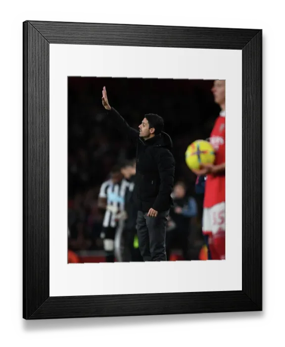 Framed Print : Arsenal's Mikel Arteta Leads Team Against Newcastle United in Premier League Clash (2022-23)