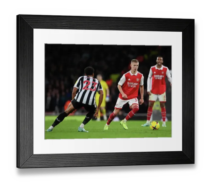 Framed Print : Arsenal's Zinchenko Shines in Premier League Clash Against Newcastle United Framed Print : Arsenal's Zinchenko Shines in Premier League Clash Against Newcastle United