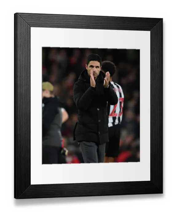 Framed Print : Mikel Arteta and Arsenal Fans Celebrate Victory over Newcastle United (2022-23)