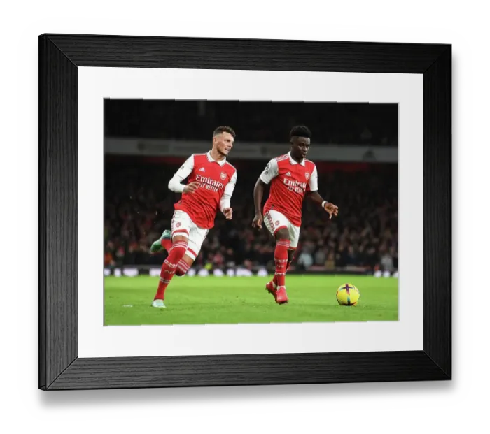 Framed Print : Arsenal's White and Saka in Action: Arsenal FC vs Newcastle United, Premier League 2022-23 Framed Print : Arsenal's White and Saka in Action: Arsenal FC vs Newcastle United, Premier League 2022-23
