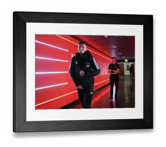 Framed Print : Arsenal's Ben White Gears Up for Arsenal v Newcastle United Clash in Premier League (2022-23)