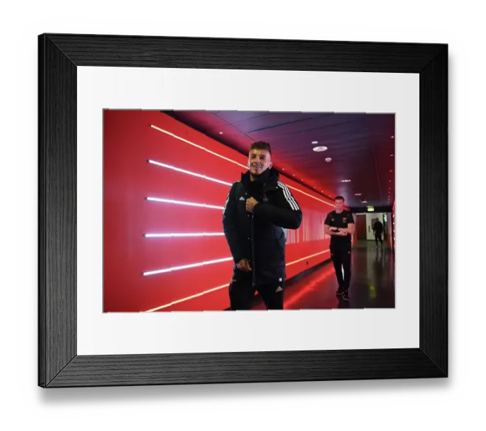 Framed Print : Arsenal's Ben White Geared Up for Arsenal vs. Newcastle United Clash in Premier League (January 2023)