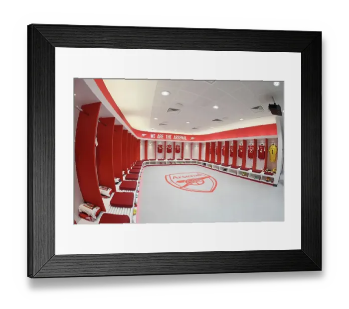 Framed Print : Arsenal Changing Room Before Arsenal FC vs Newcastle United, Premier League 2022-23