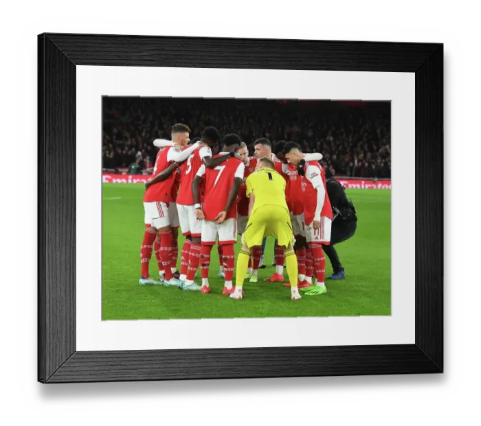 Framed Print : Granit Xhaka Rallies Arsenal Team Before Newcastle United Match (2022-23)