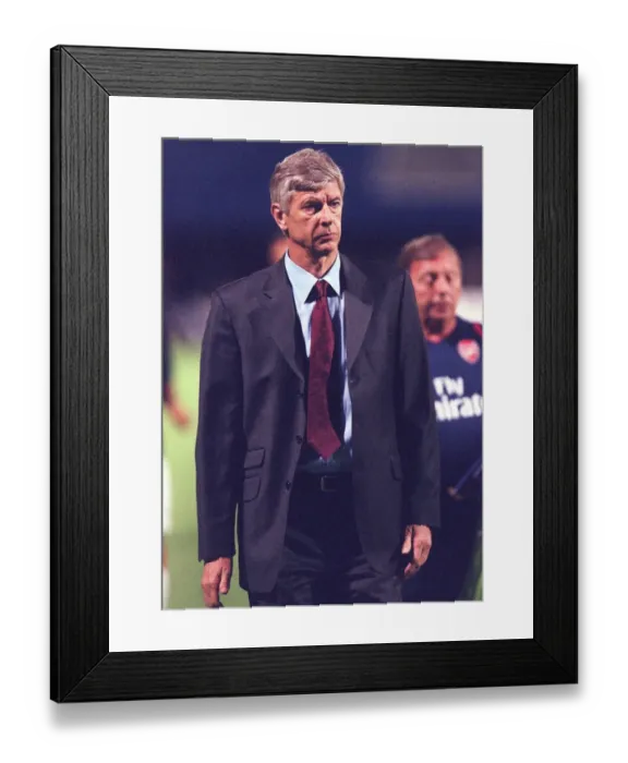 Framed Print : Arsenal manager Arsene Wenger at half-time Framed Print : Arsenal manager Arsene Wenger at half-time