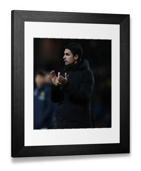 Framed Print : Arsenal Advance in FA Cup: Mikel Arteta's Victory Celebration vs. Oxford United
