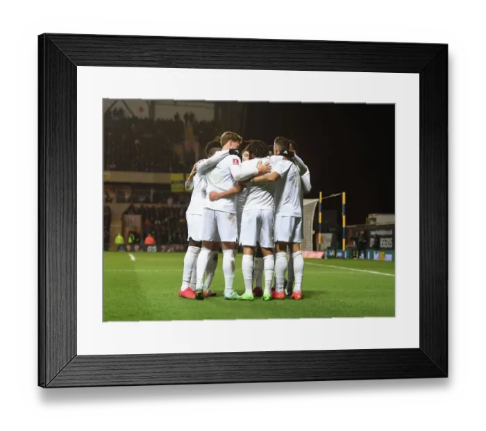 Framed Print : Arsenal Rejoices Over First Goal in FA Cup Third Round Against Oxford United