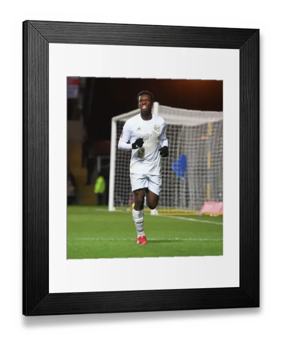 Framed Print : Eddie Nketiah Scores His Second: Arsenal Advances in FA Cup Against Oxford United