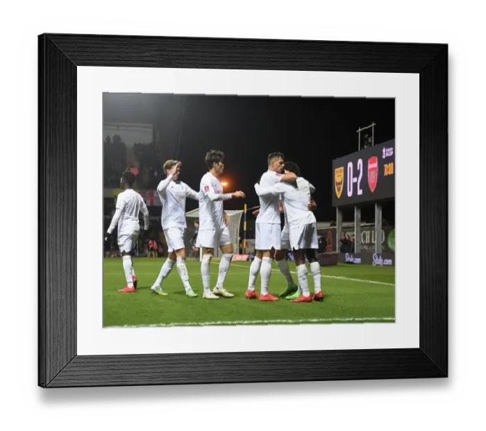 Framed Print : Arsenal's Eddie Nketiah and Granit Xhaka Celebrate Goals Against Oxford United in FA Cup Third Round Framed Print : Arsenal's Eddie Nketiah and Granit Xhaka Celebrate Goals Against Oxford United in FA Cup Third Round