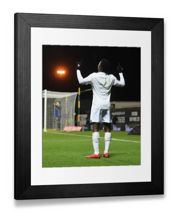 Framed Print : Eddie Nketiah Scores His Second: Arsenal Advances in FA Cup Against Oxford United