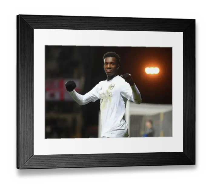 Framed Print : Eddie Nketiah Scores the Second Goal: Arsenal Advances in FA Cup against Oxford United Framed Print : Eddie Nketiah Scores the Second Goal: Arsenal Advances in FA Cup against Oxford United