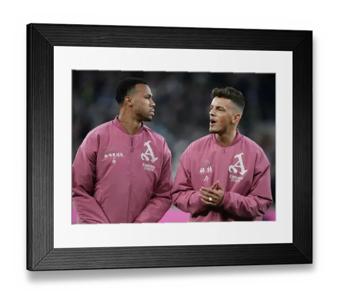 Framed Print : Arsenal's Gabriel and Ben White Before Tottenham Clash in Premier League 2022-23