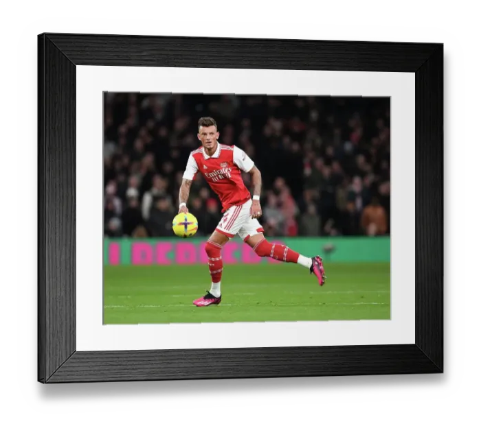 Framed Print : Arsenal's Ben White Faces Off Against Tottenham Hotspur in Premier League Rivalry (2022-23)