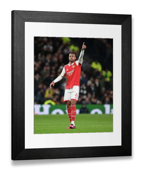 Framed Print : Gabriel of Arsenal Faces Off Against Tottenham Hotspur in Premier League Clash (2022-23)