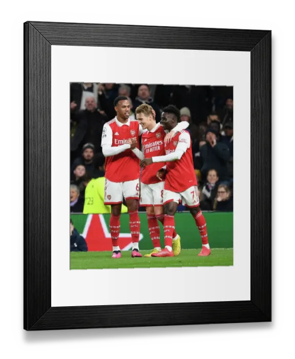 Framed Print : Martin Odegaard's Brace Fuels Arsenal's Dramatic Comeback Against Tottenham Hotspur in the Premier League