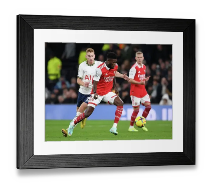 Framed Print : Thomas Partey Breaks Past Kulusevski: Tottenham vs Arsenal, Premier League 2022-23