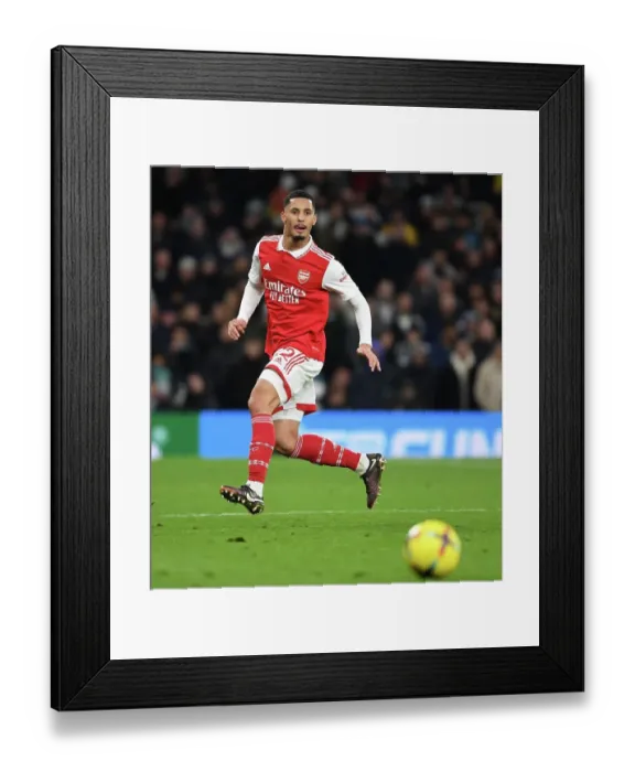 Framed Print : William Saliba in Action: Tottenham vs. Arsenal, Premier League 2022-23