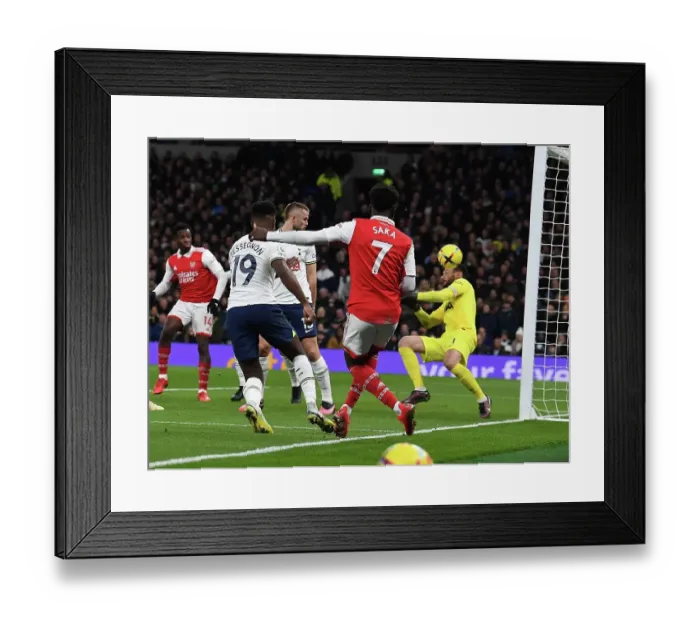 Framed Print : Bukayo Saka Scores First Goal: Arsenal Triumphs Over Tottenham in Premier League Clash (2022-23)
