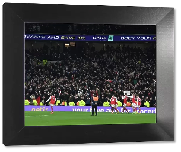 Arsenal's Triumphant Celebration: Premier League Victory Over Tottenham Hotspur at Tottenham Hotspur Stadium (2022-23)