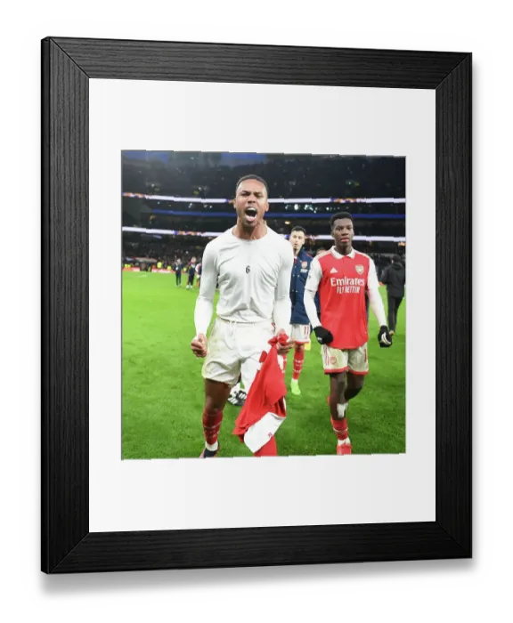 Framed Print : Gabriel's Glory: Arsenal's Epic Victory over Tottenham Hotspur in the Premier League (2022-23)