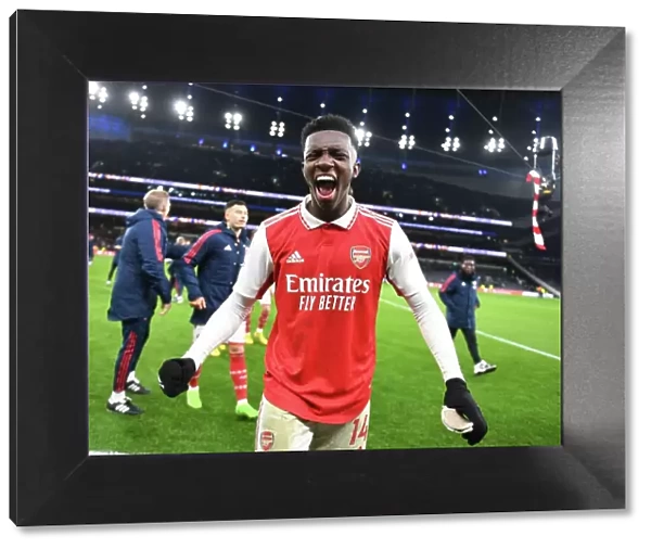 Arsenal's Eddie Nketiah Celebrates Goal Against Tottenham in Premier League Clash (2022-23)