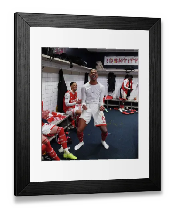 Framed Print : Gabriel's Celebration: Arsenal's Victory over Tottenham in the Premier League (2022-23) Framed Print : Gabriel's Celebration: Arsenal's Victory over Tottenham in the Premier League (2022-23)
