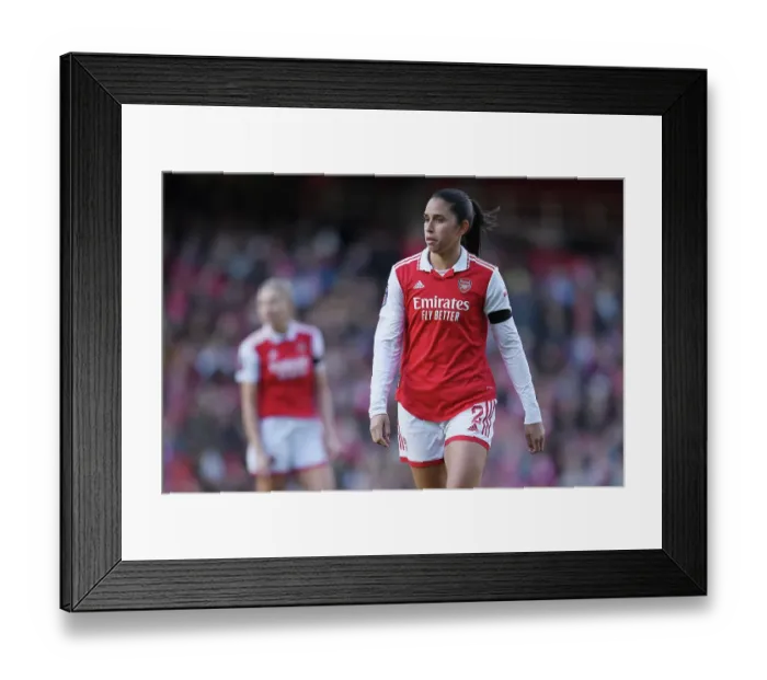 Framed Print : Arsenal's Rafaelle Souza Steals the Show: Arsenal Women vs. Chelsea Women at Emirates Stadium (FA Women's Super League 2022-23)