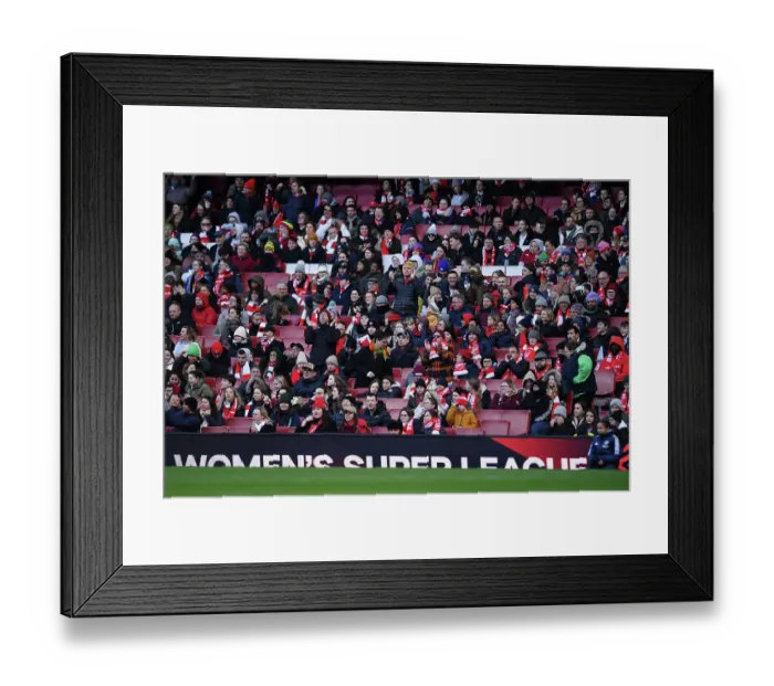 Framed Print : Arsenal vs. Chelsea: A Sea of Passionate Fans at the Emirates Stadium - FA Women's Super League 2022-23