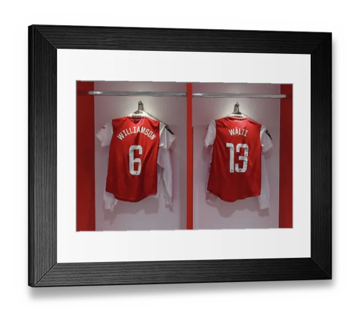 Framed Print : Arsenal Women: Pre-Match Preparation in the Emirates Changing Room Ahead of Showdown against Chelsea (FA Women's Super League, 2022-23) Framed Print : Arsenal Women: Pre-Match Preparation in the Emirates Changing Room Ahead of Showdown against Chelsea (FA Women's Super League, 2022-23)