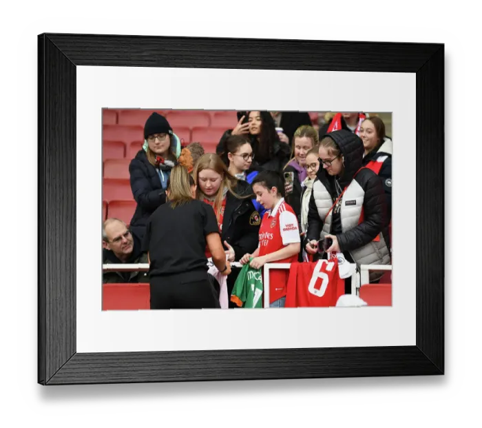 Framed Print : Arsenal Fans Gather at Emirates Stadium Ahead of Women's Super League Clash Against Chelsea