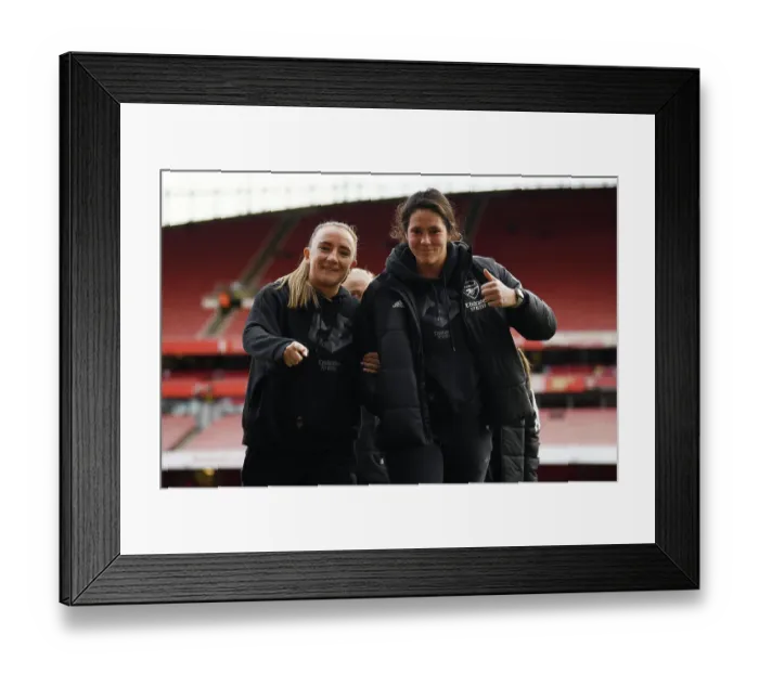 Framed Print : Focus and Determination: Arsenal's Teyah Goldie and Kaylan Marckese Before the Battle Against Chelsea Women (Barclays WSL, 2022-23)
