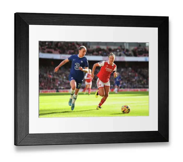 Framed Print : Arsenal Women vs Chelsea Women Clash: Battle at the Emirates - FA Women's Super League 2022-23 Framed Print : Arsenal Women vs Chelsea Women Clash: Battle at the Emirates - FA Women's Super League 2022-23