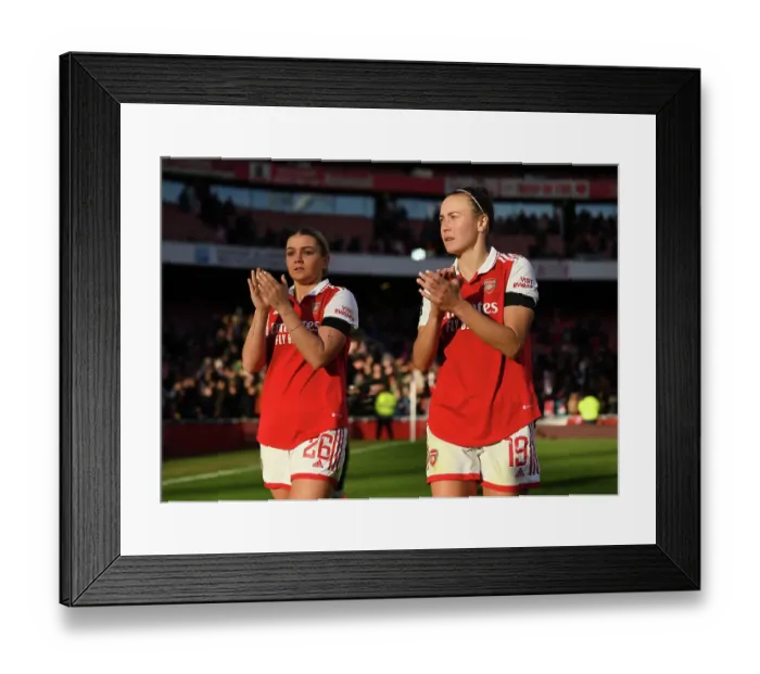 Framed Print : Caitlin Foord's Emotional Moment: Arsenal Women's Intense Battle Against Chelsea Women at Emirates Stadium