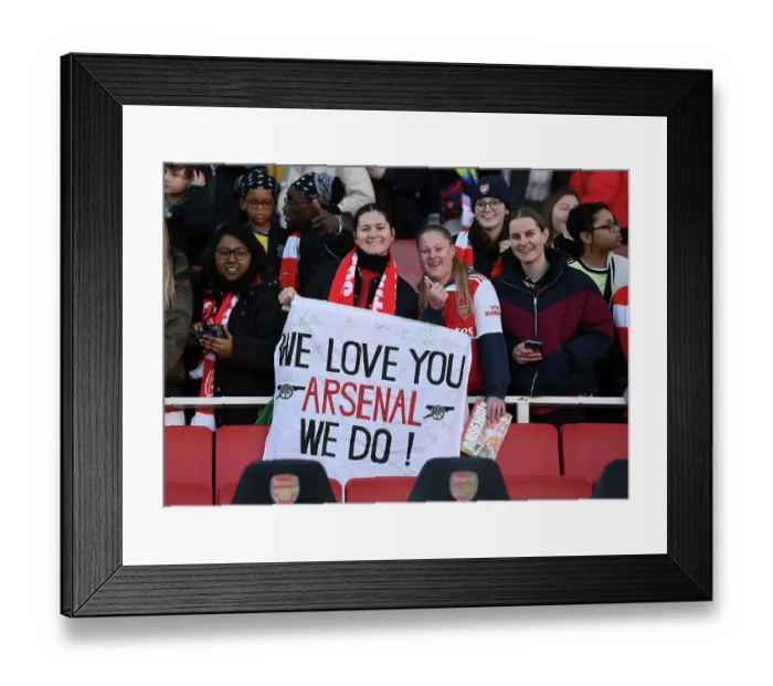 Framed Print : Passionate Arsenal Fans Flock Emirates Stadium for Arsenal vs. Chelsea Women's Super League Match, 2022-23 Framed Print : Passionate Arsenal Fans Flock Emirates Stadium for Arsenal vs. Chelsea Women's Super League Match, 2022-23