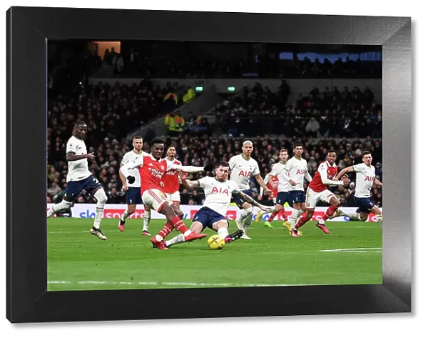 Arsenal's Eddie Nketiah Faces Off Against Tottenham's Clement Lenglet in Intense Premier League Showdown