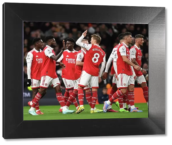 Thomas Partey and Martin Odegaard Celebrate Arsenal's Goal: Tottenham vs Arsenal, Premier League 2022-23