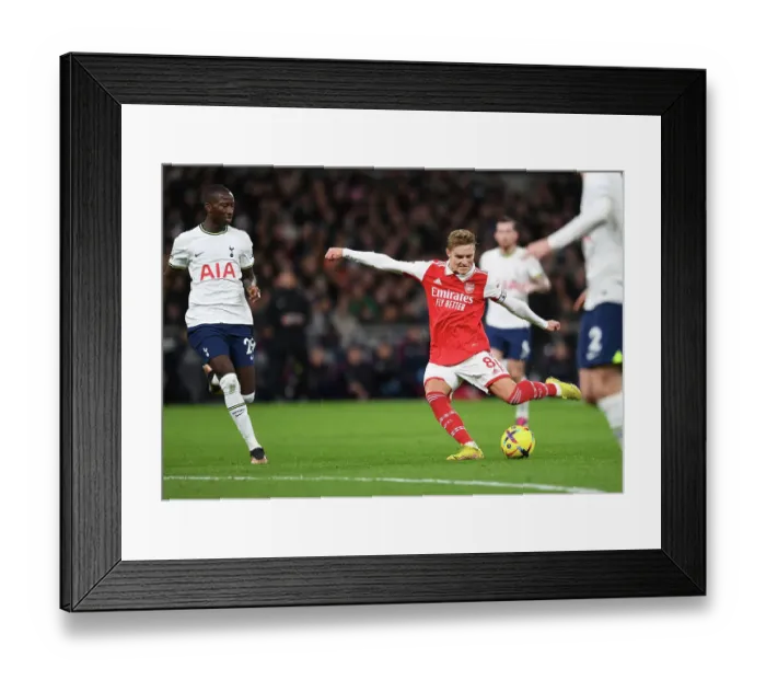 Framed Print : Martin Odegaard Scores Arsenal's Second Goal: Tottenham Hotspur vs Arsenal, Premier League 2022-23