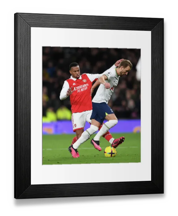 Framed Print : Gabriel Magalhaes Tackles Harry Kane: Tottenham vs. Arsenal, Premier League 2022-23