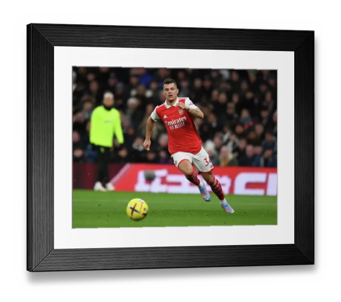 Framed Print : Granit Xhaka in Action: Tottenham vs Arsenal, Premier League 2022-23