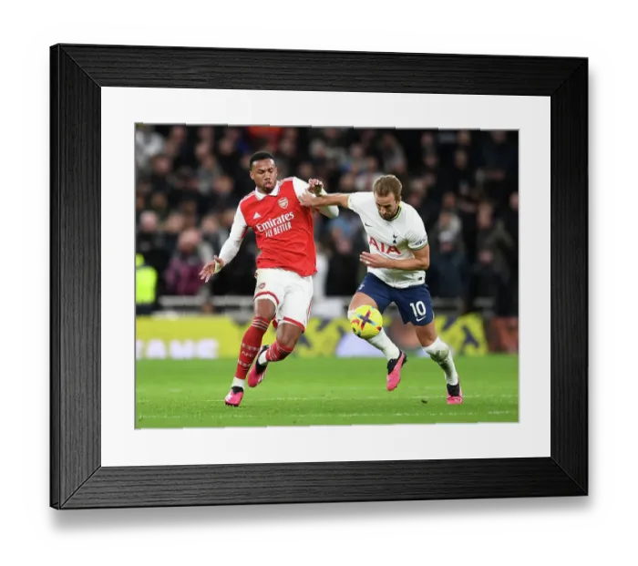 Framed Print : Martinelli vs Kane: A Premier League Rivalry - Arsenal vs Tottenham Showdown