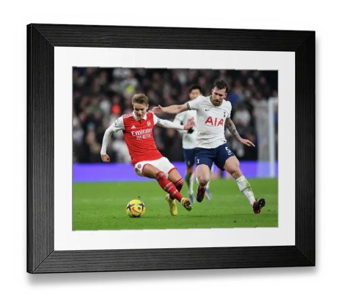 Framed Print : Clash in the Capital: Odegaard vs. Hojbjerg - Tottenham vs. Arsenal, Premier League 2022-23
